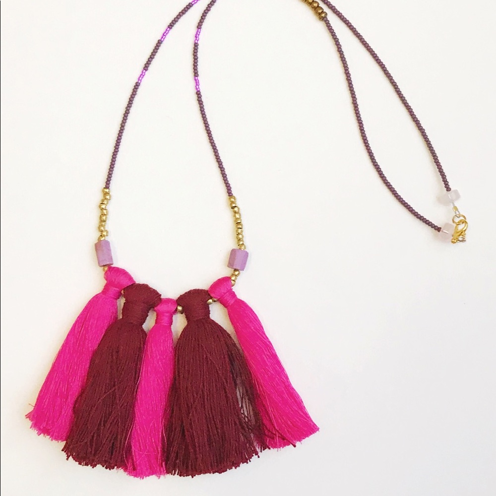 Handmade tassel statement necklace